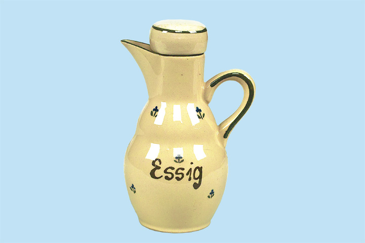 Krüge, Essig, Öl, Sauciere